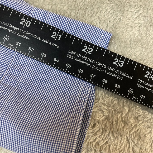 Tommy Hilfiger American Classics Blue Gingham Button Down Dress Shirt Mens 16 - Picture 7 of 11